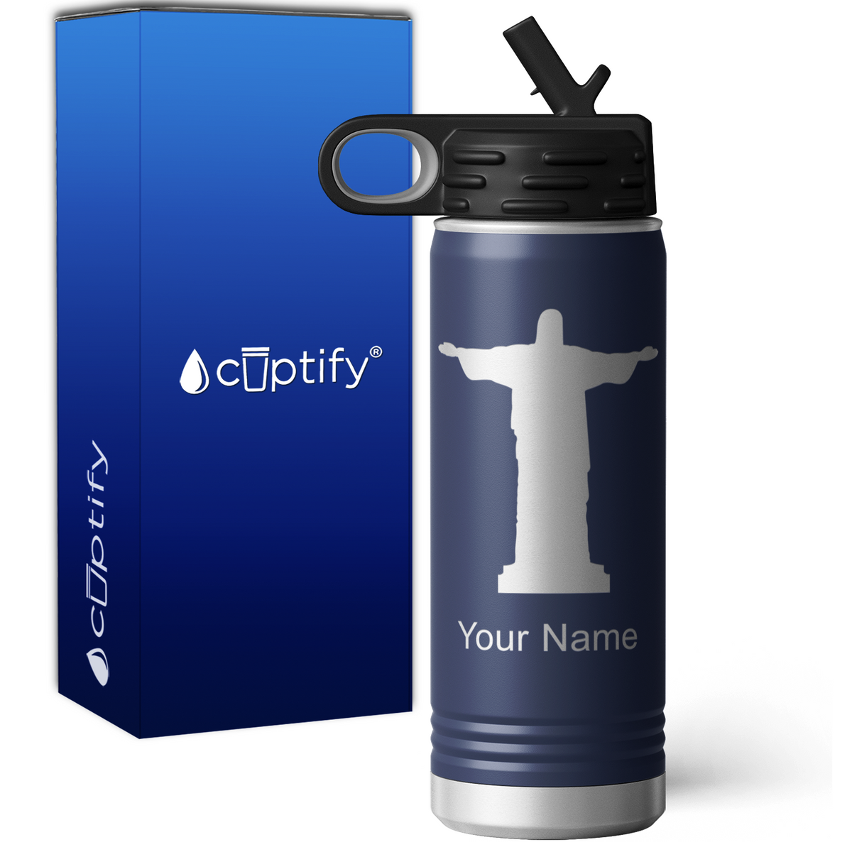 Christ the Redeemer Personalized 20oz Sport Water Bottle