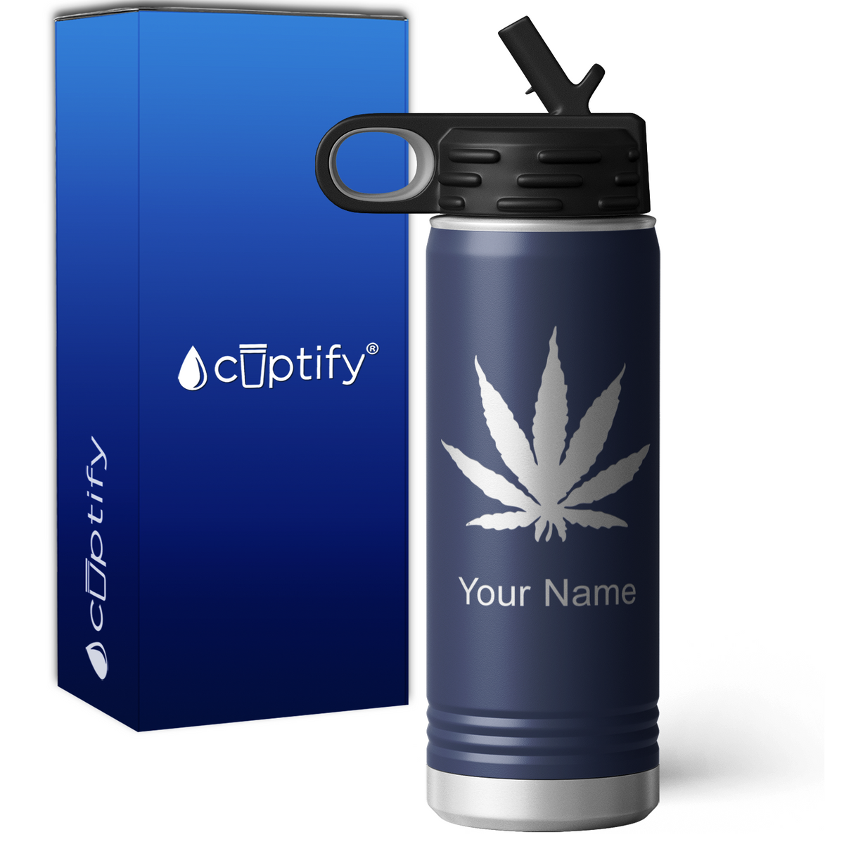 Marijuana Leaf Personalized 20oz Sport Water Bottle