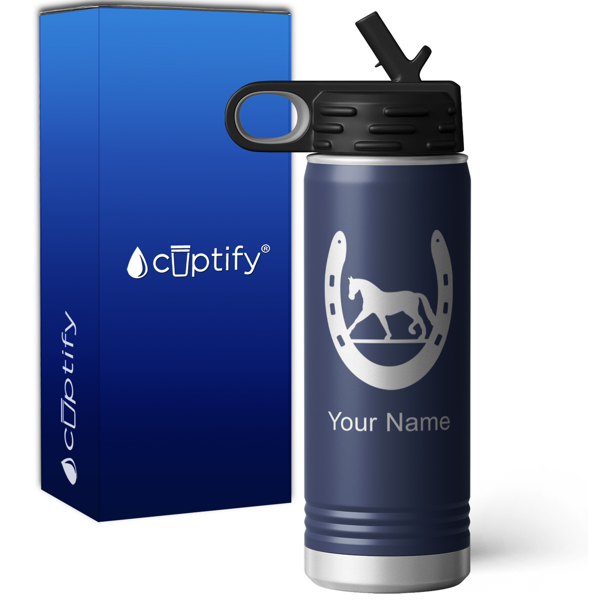 Horse Shoe Personalized 20oz Sport Water Bottle