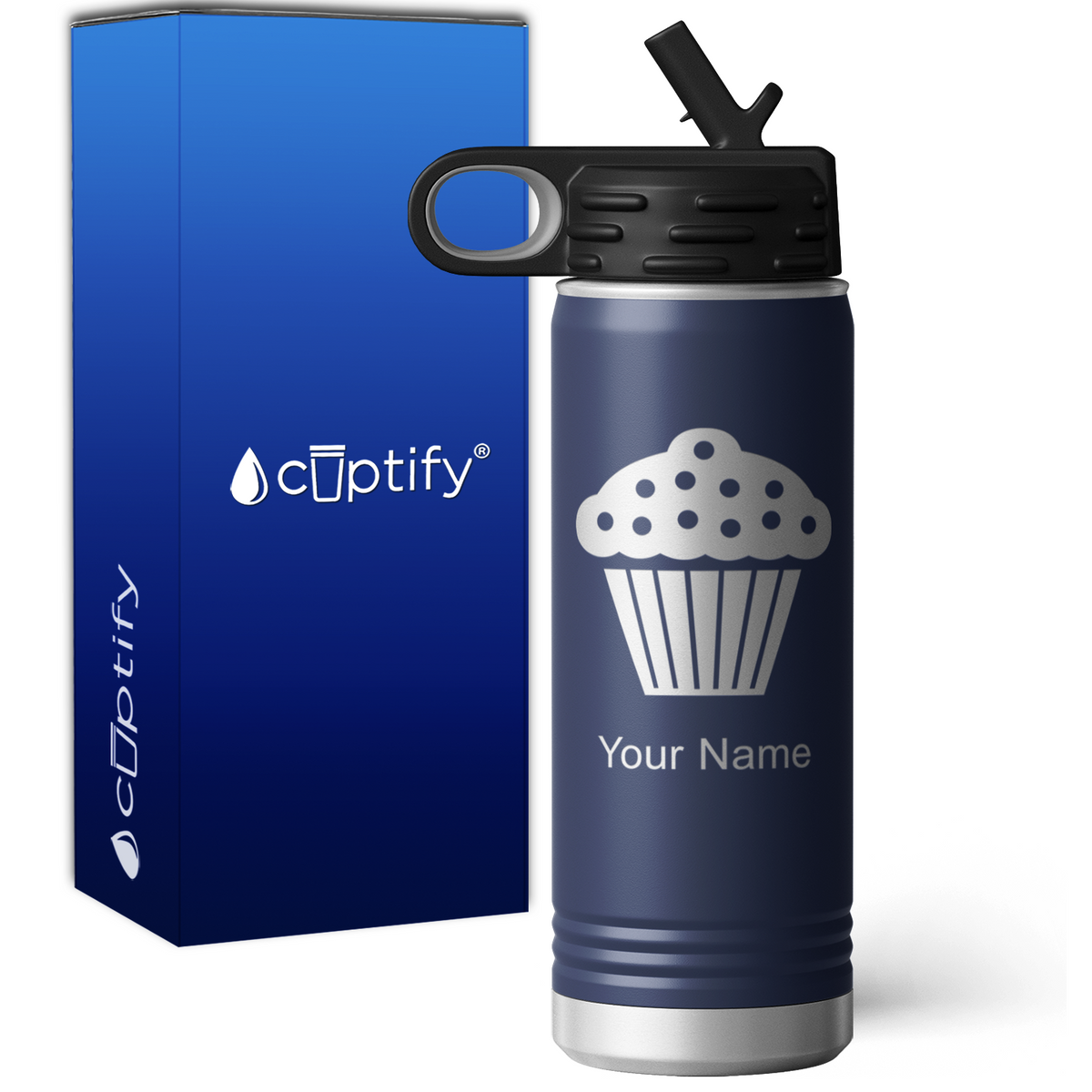 Cupcake Personalized 20oz Sport Water Bottle