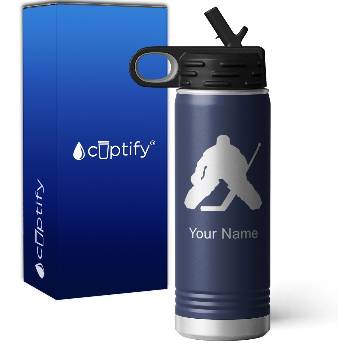 Hockey Goalie Personalized 20oz Sport Water Bottle