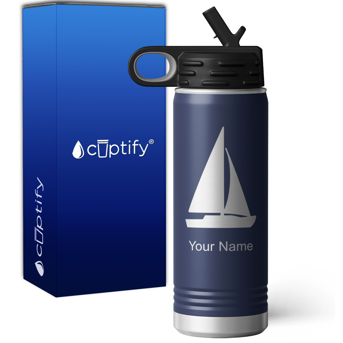 Sail Boat Personalized 20oz Sport Water Bottle