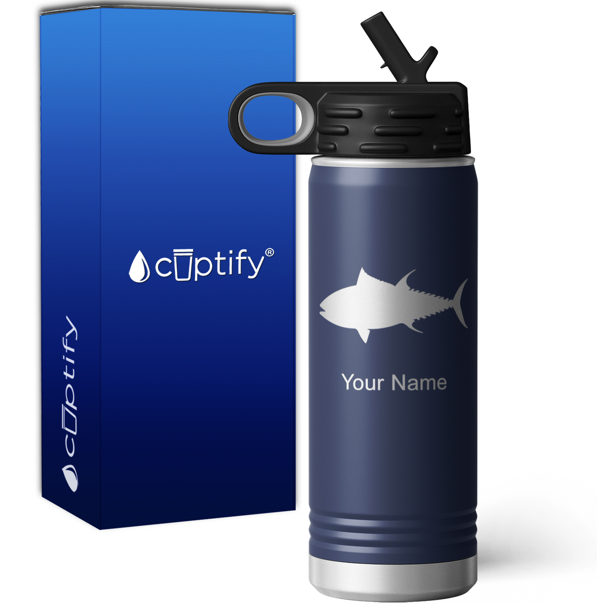 Tuna Fish Personalized 20oz Sport Water Bottle