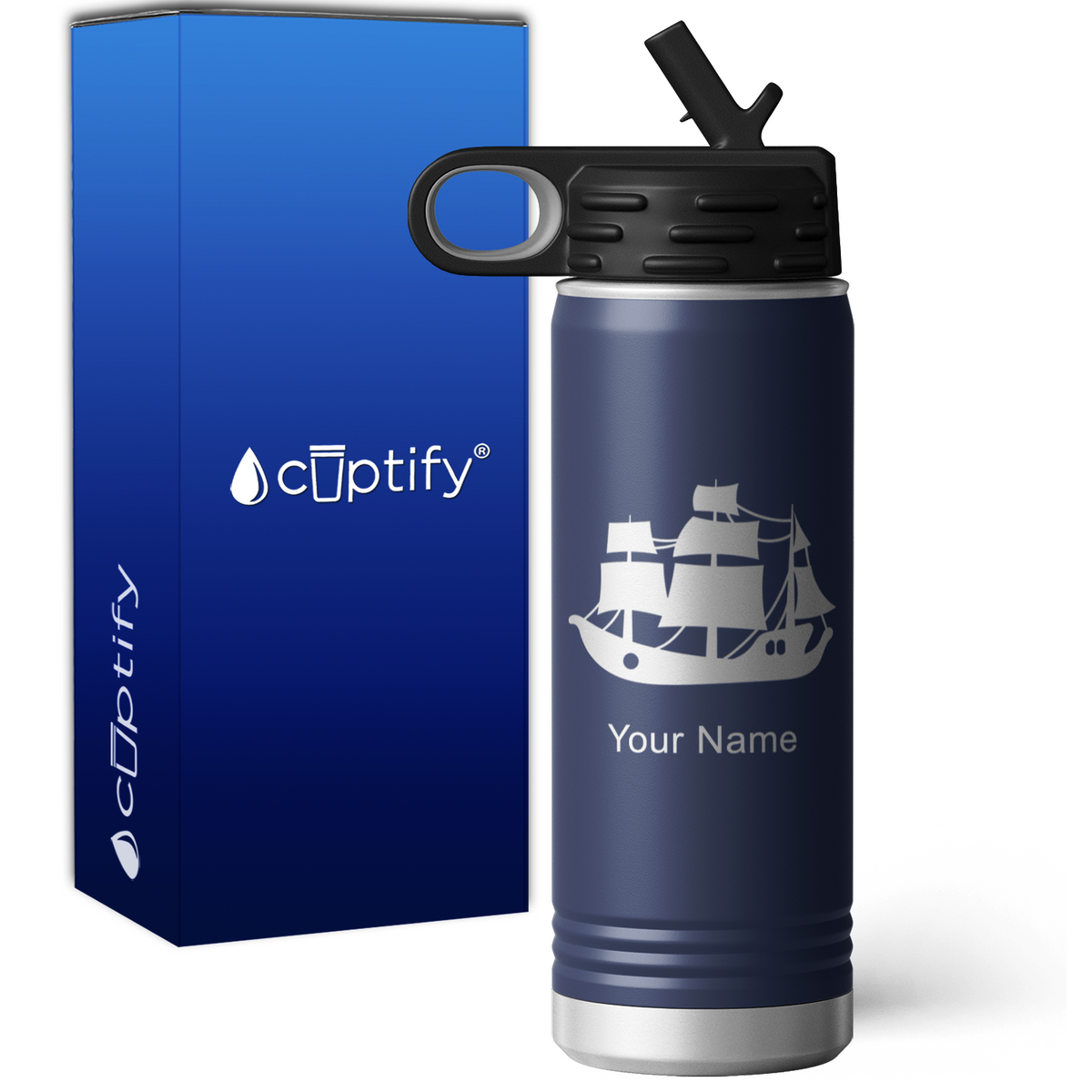 Pirate Ship Personalized 20oz Sport Water Bottle