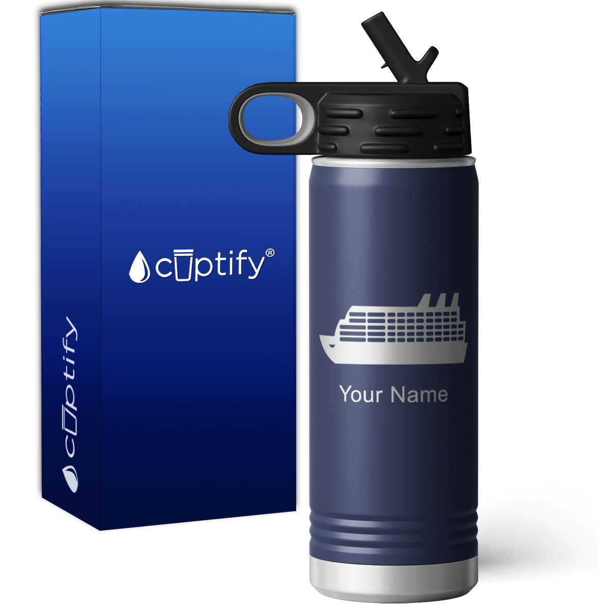 Cruise Ship Personalized 20oz Sport Water Bottle