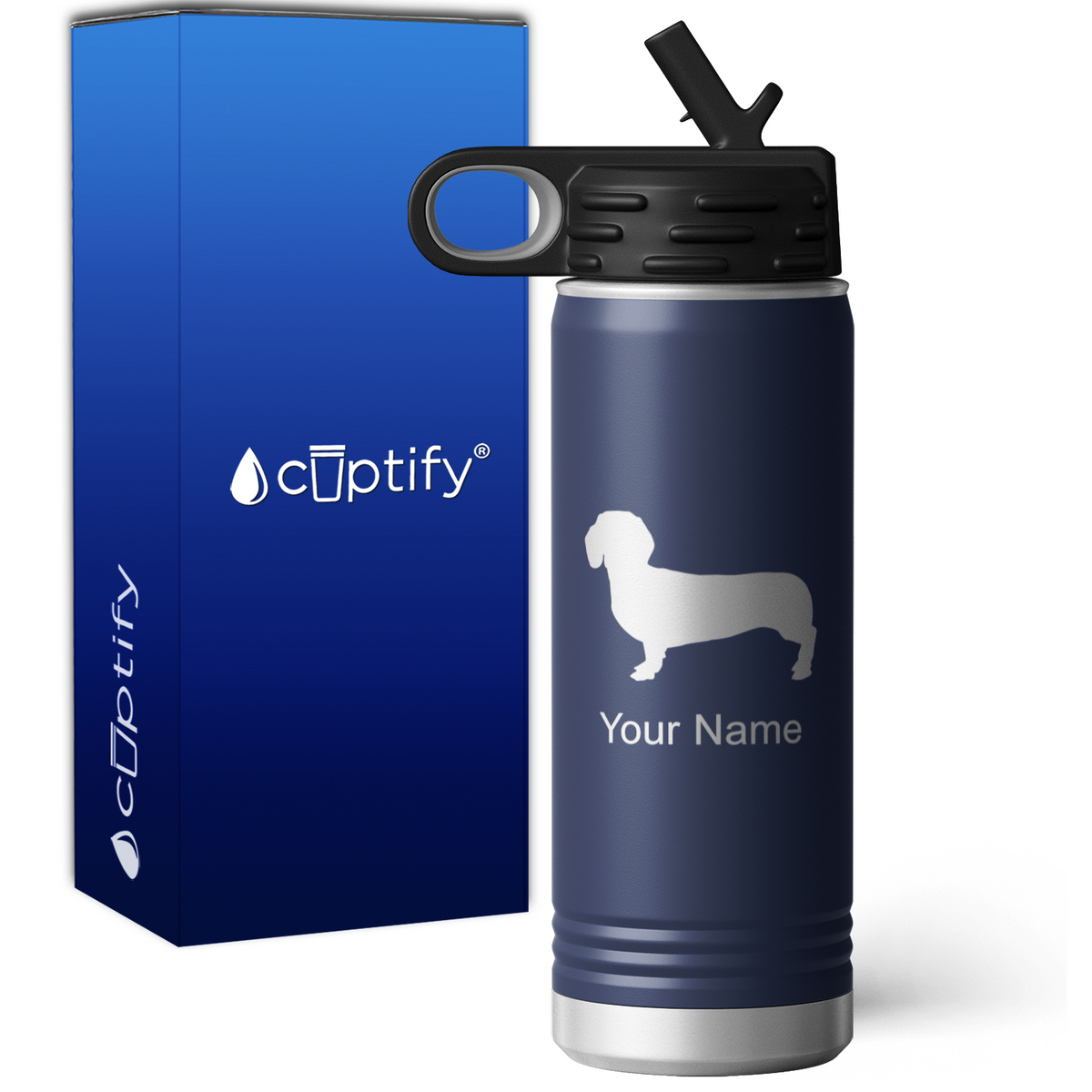 Dachshund Personalized 20oz Sport Water Bottle