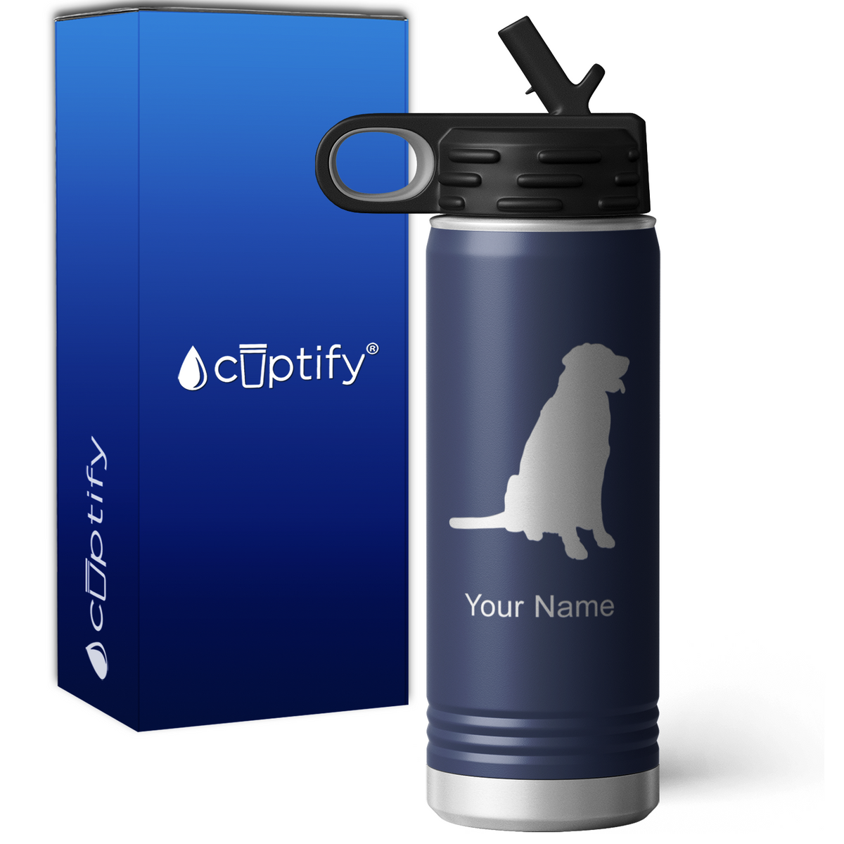 Golden Retriever Personalized 20oz Sport Water Bottle