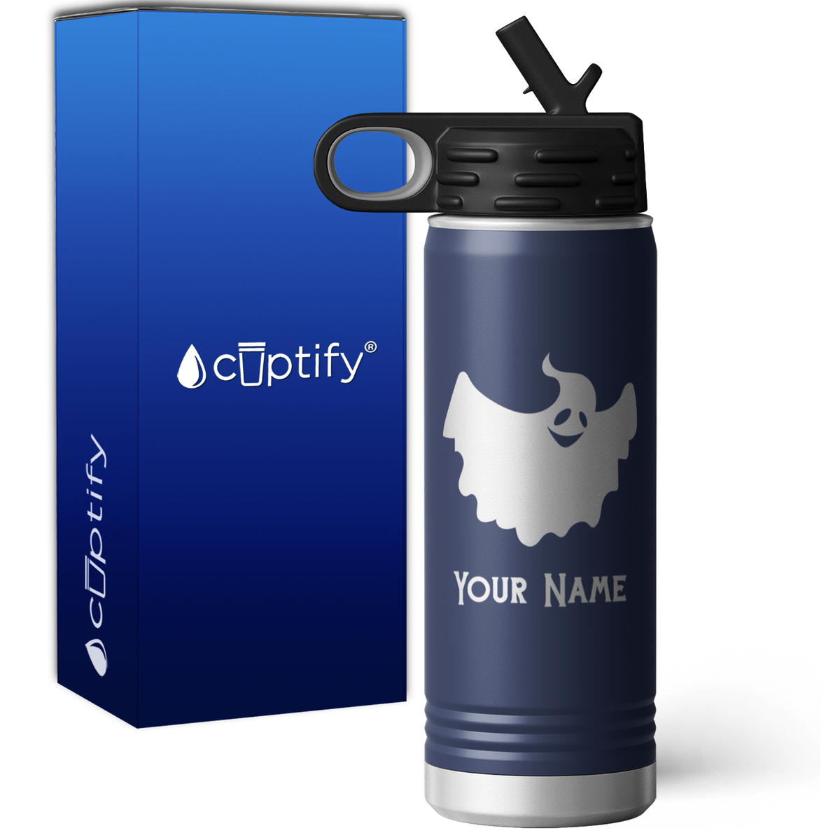 Happy Ghost Personalized 20oz Sport Water Bottle
