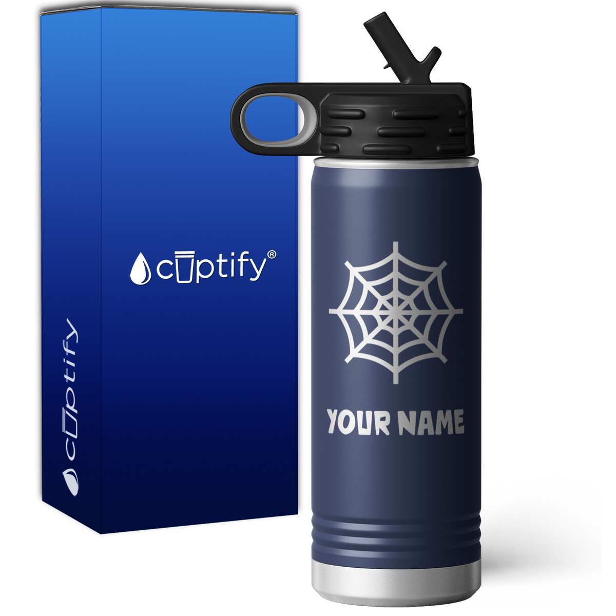 Spider Web Personalized 20oz Sport Water Bottle