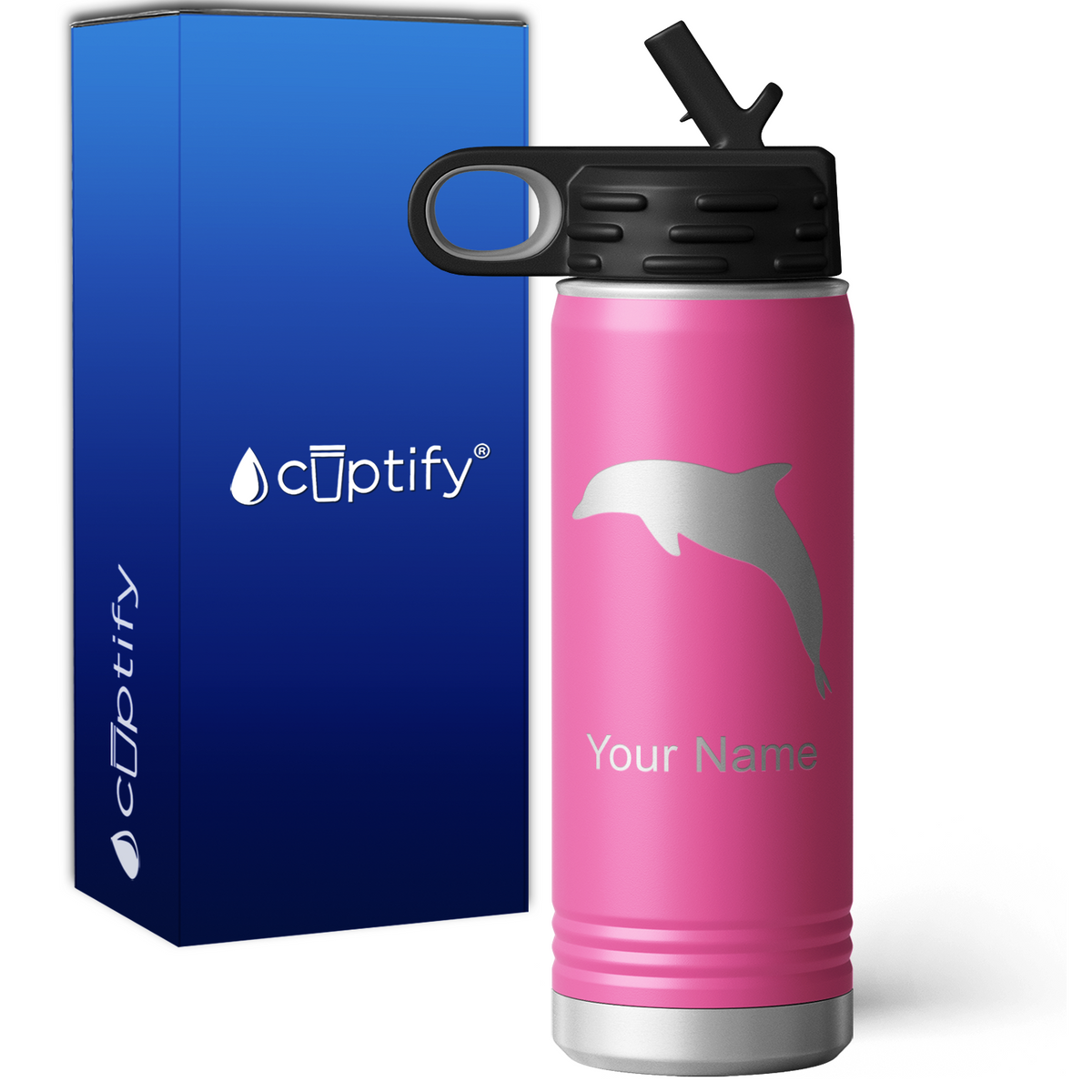 Jumping Dolphin Personalized 20oz Sport Water Bottle