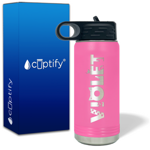 Personalized Kids Water Bottle with Name on 20oz Insulated Water Bottle