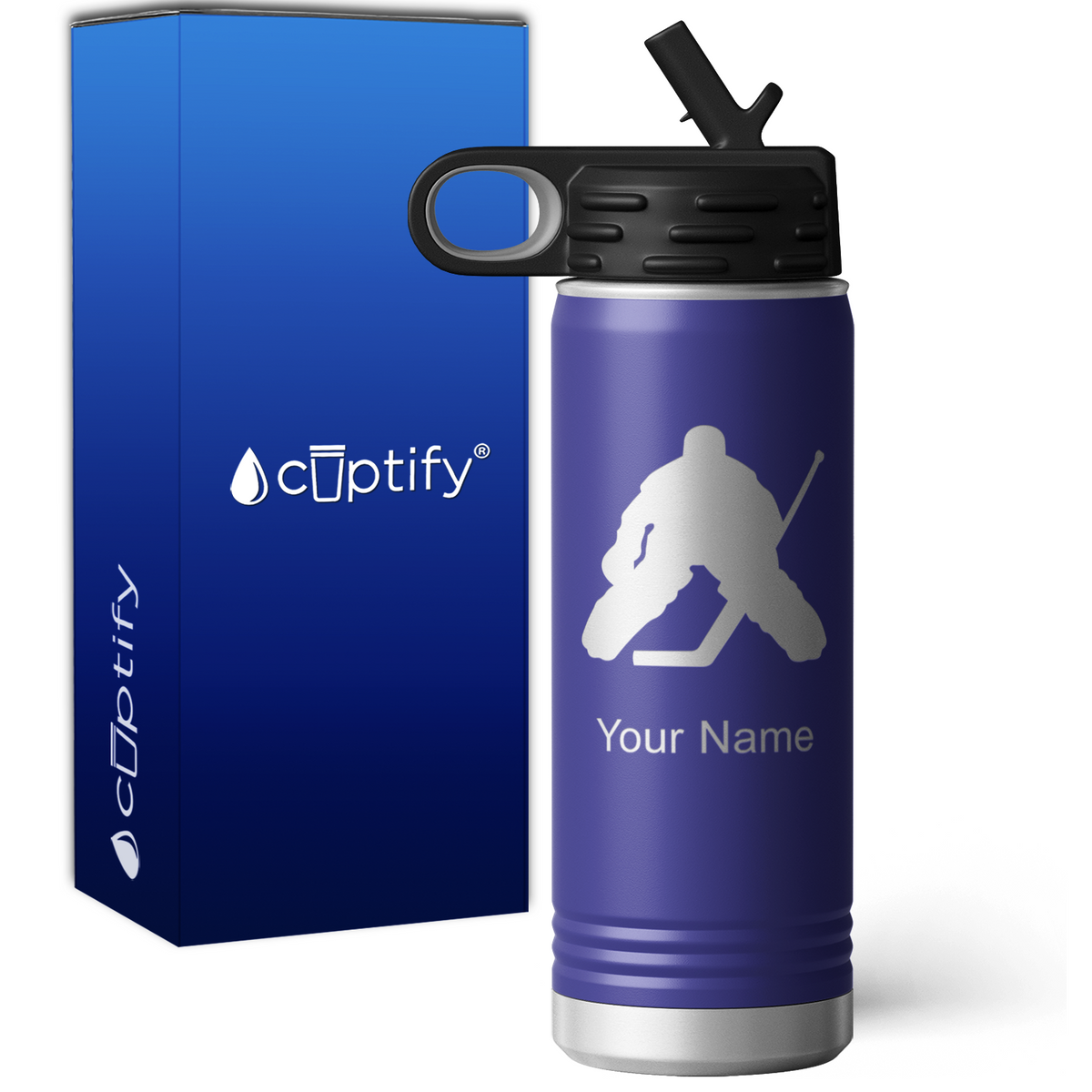 Hockey Goalie Personalized 20oz Sport Water Bottle