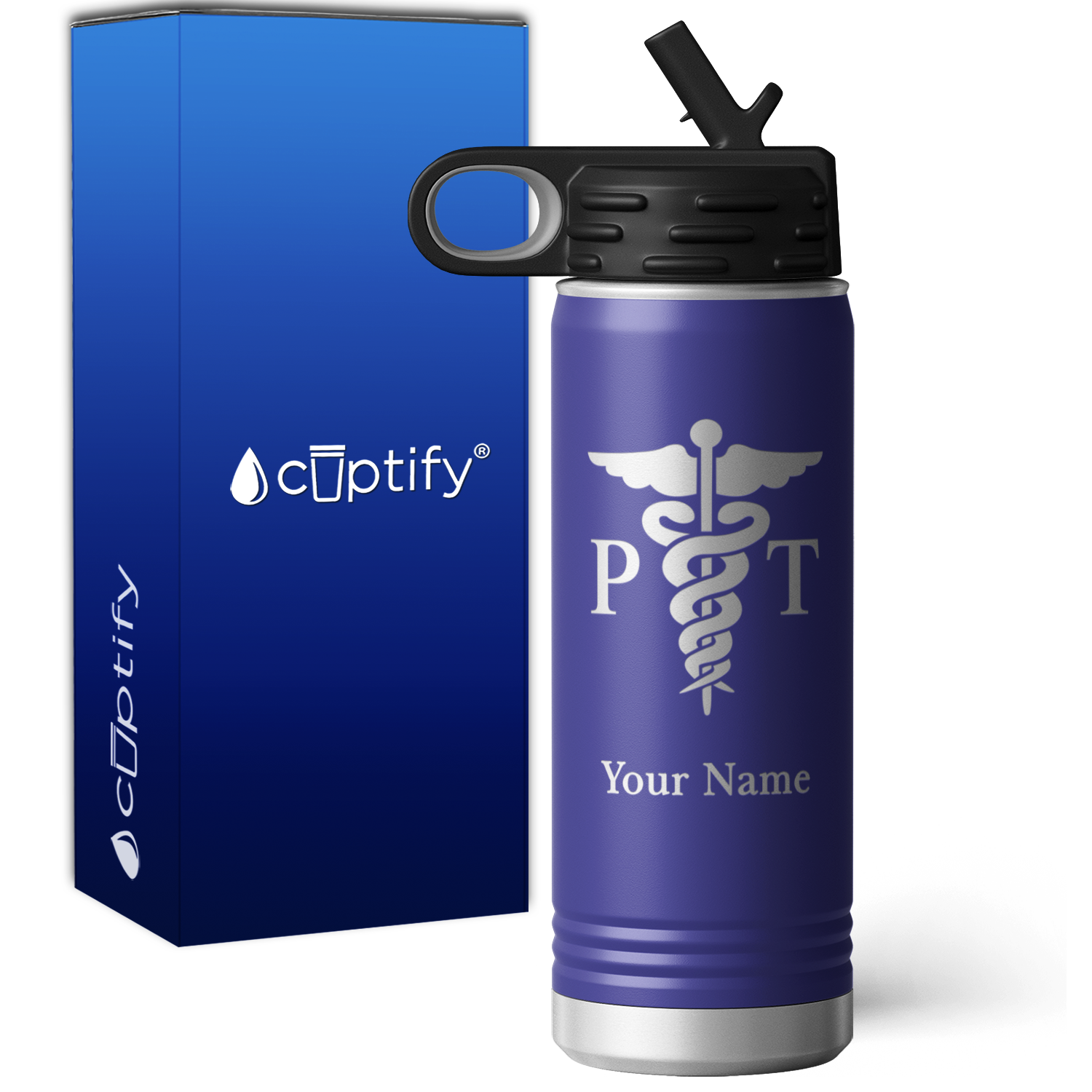 Physical Therapy Caduceus Personalized 20oz Sport Water Bottle