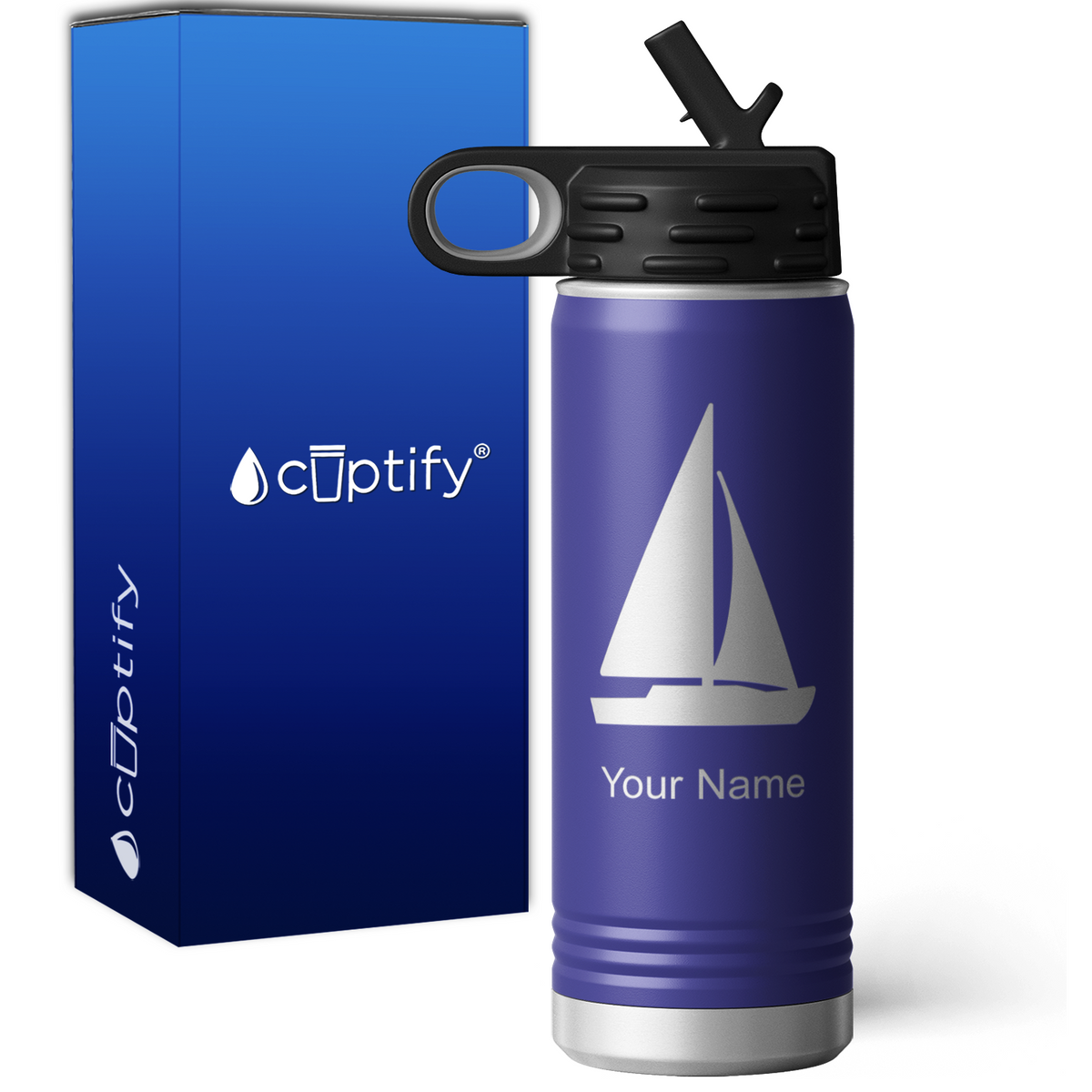 Sail Boat Personalized 20oz Sport Water Bottle