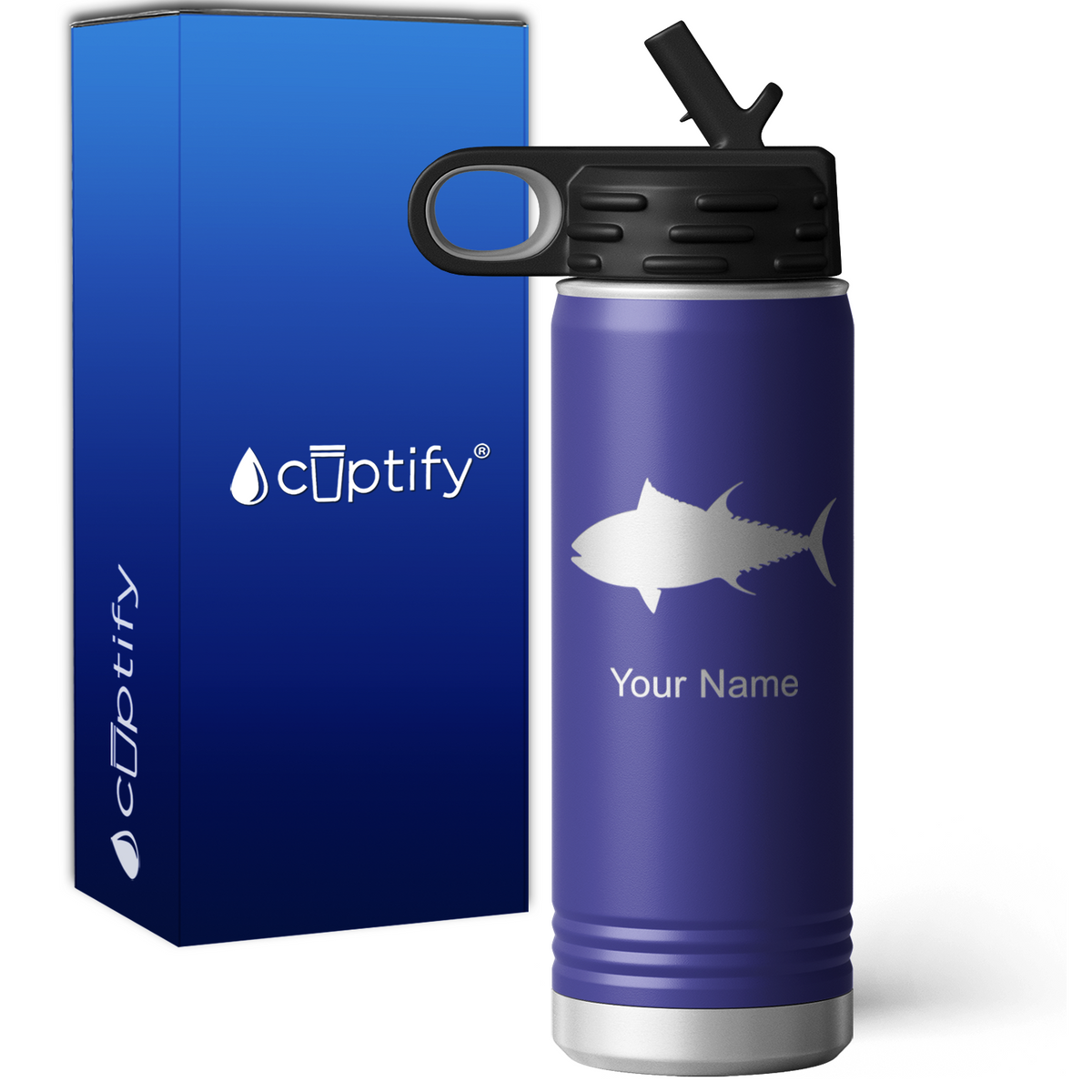Tuna Fish Personalized 20oz Sport Water Bottle