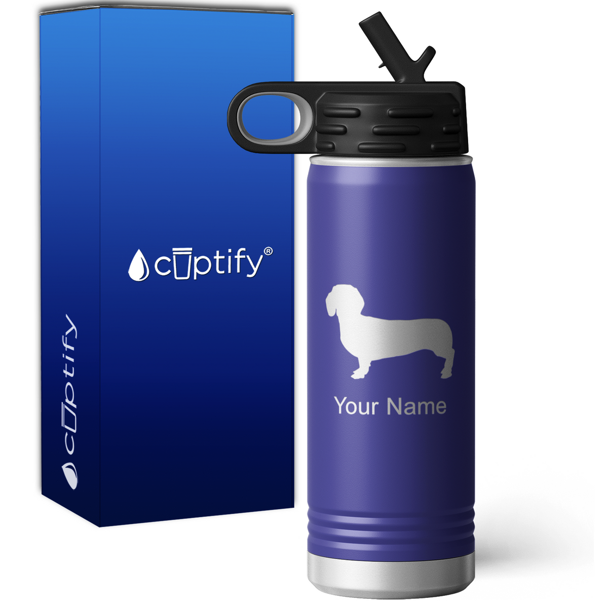 Dachshund Personalized 20oz Sport Water Bottle