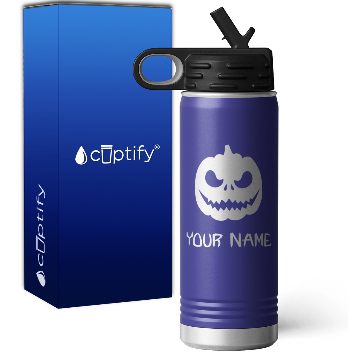 Jack o Lantern Personalized 20oz Sport Water Bottle