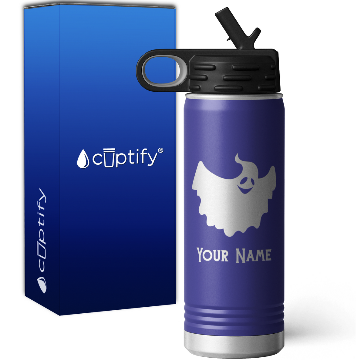 Happy Ghost Personalized 20oz Sport Water Bottle