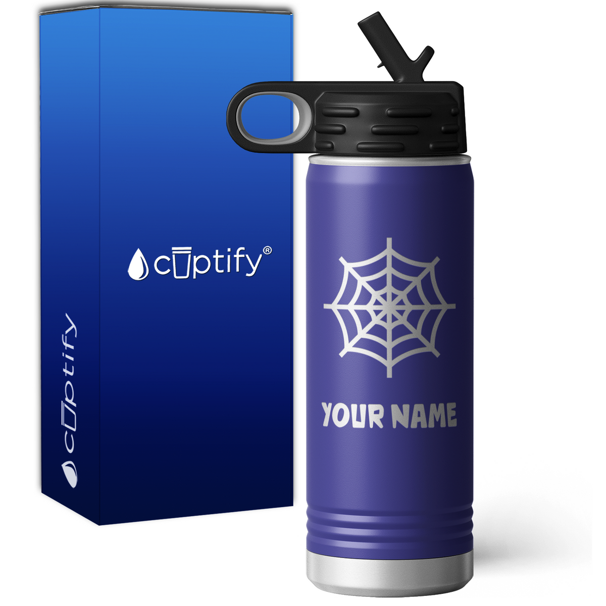 Spider Web Personalized 20oz Sport Water Bottle