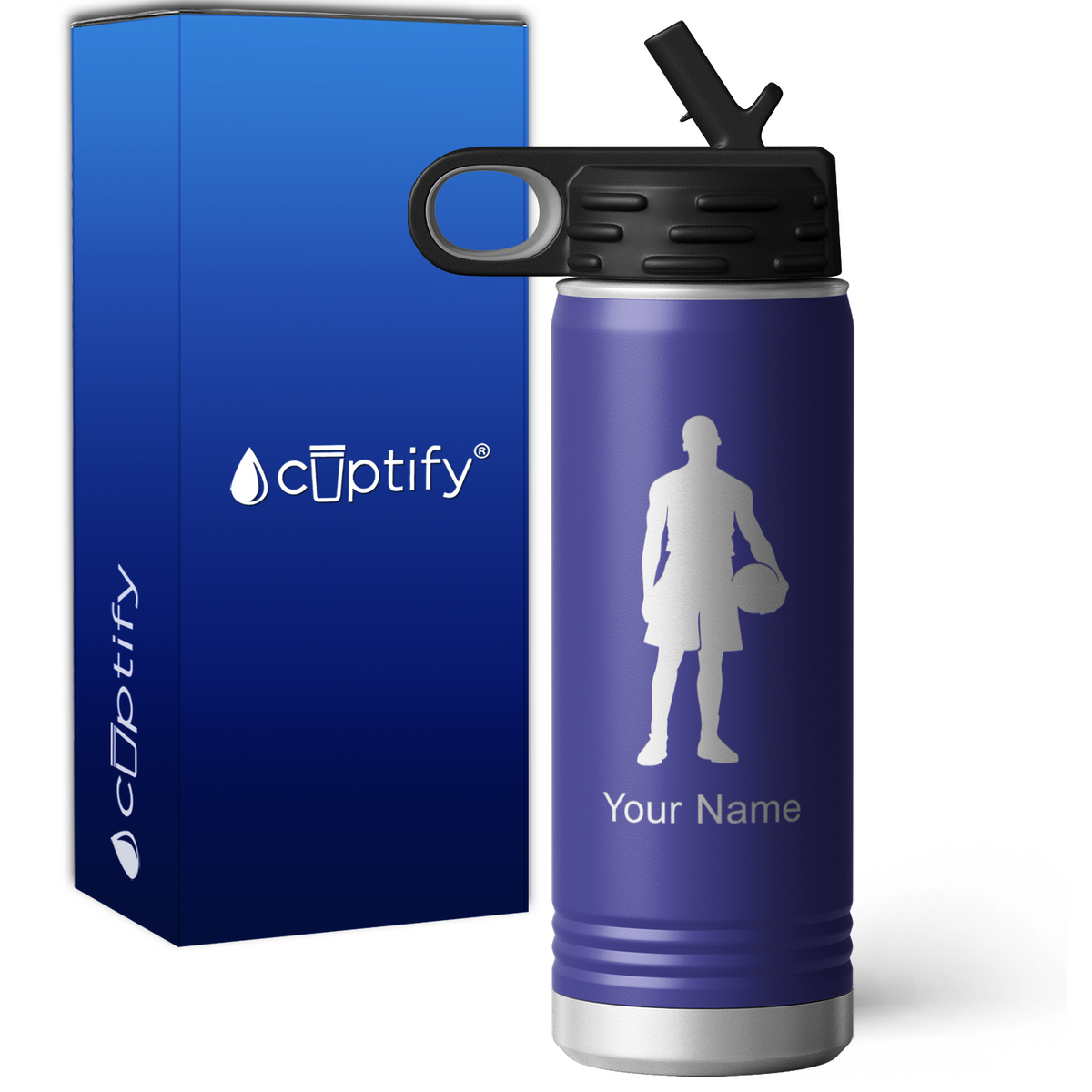 Basketball Player Personalized 20oz Sport Water Bottle