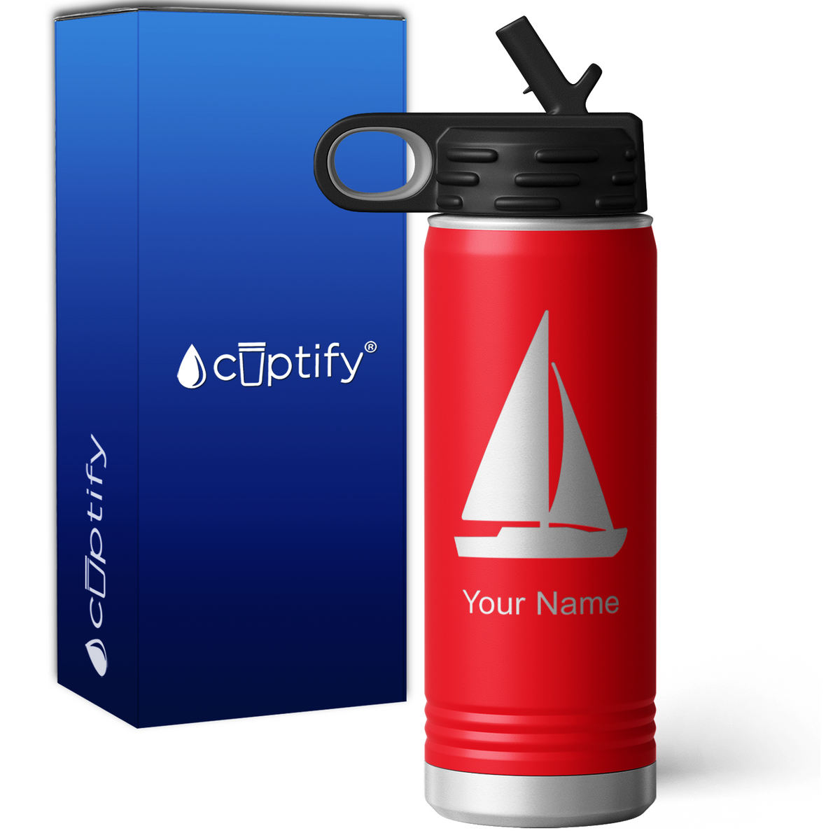 Sail Boat Personalized 20oz Sport Water Bottle