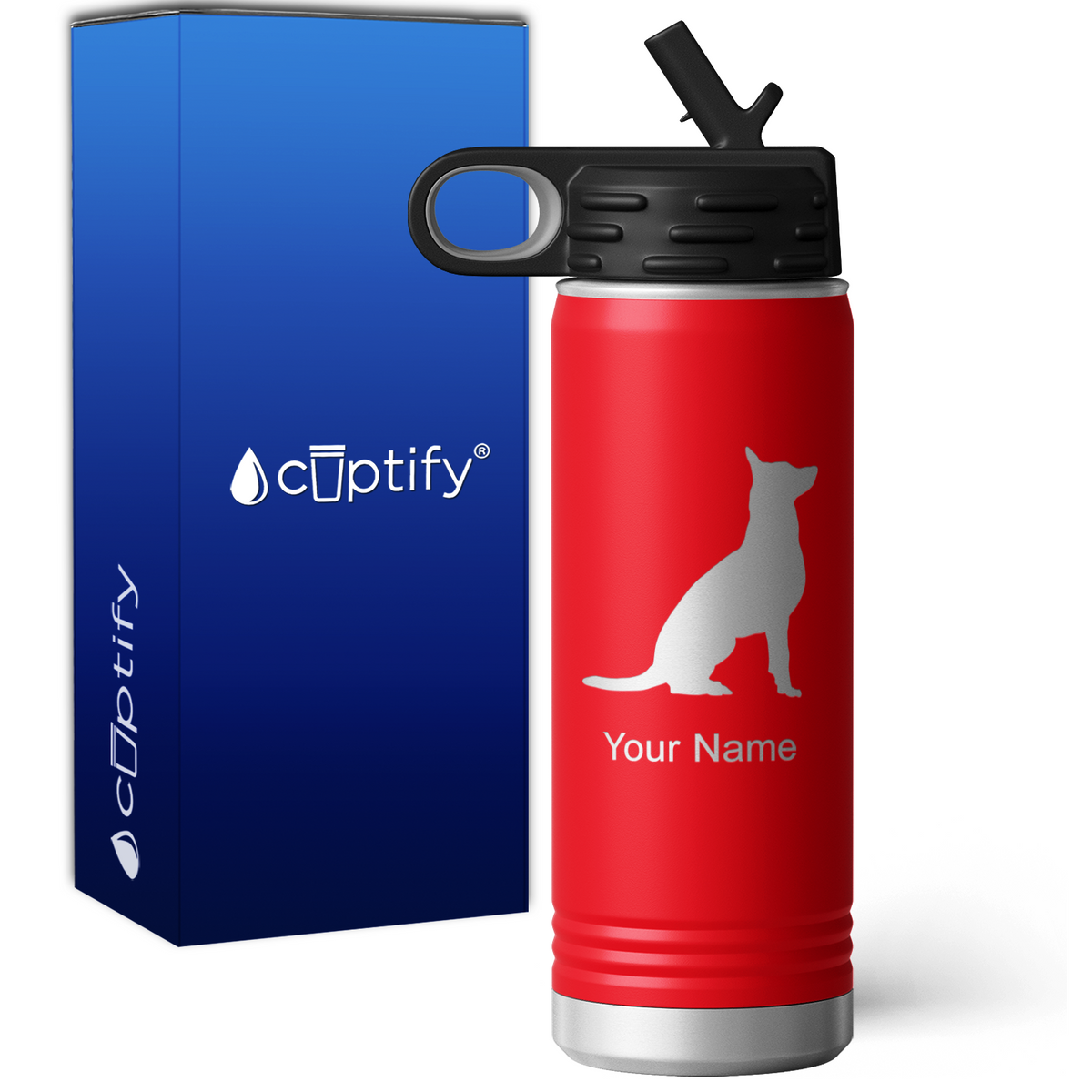 German Shepherd Personalized 20oz Sport Water Bottle