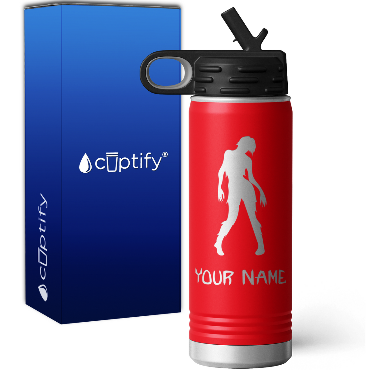 Zombie Girl Personalized 20oz Sport Water Bottle