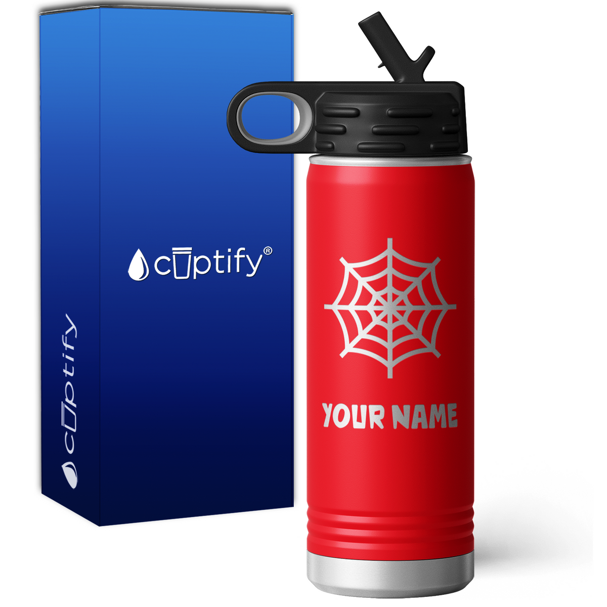 Spider Web Personalized 20oz Sport Water Bottle