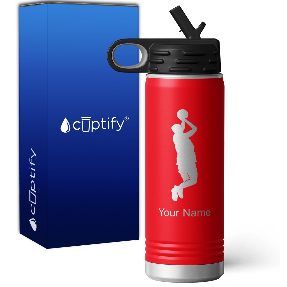 Bank Shot Basketball Player Personalized 20oz Sport Water Bottle