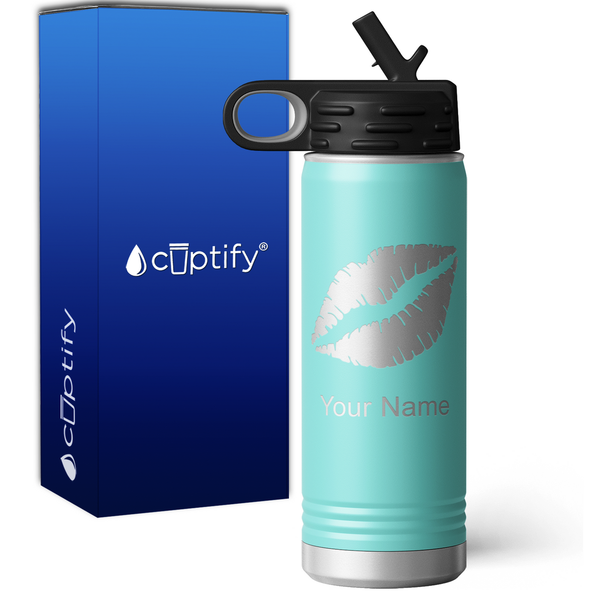 Kissing Lips Personalized 20oz Sport Water Bottle
