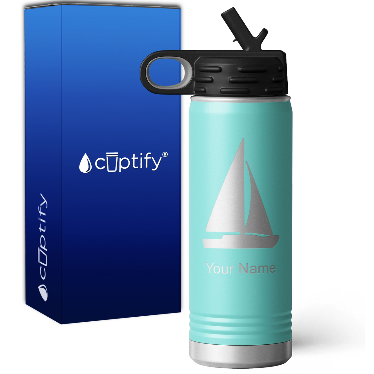Sail Boat Personalized 20oz Sport Water Bottle