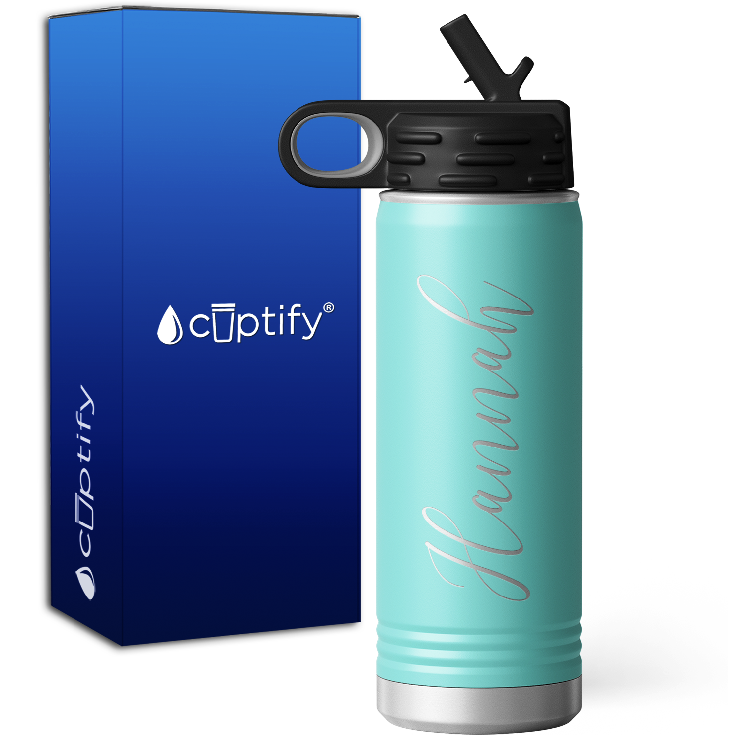 Personalized Seafoam 20oz Engraved Sport Water Bottle