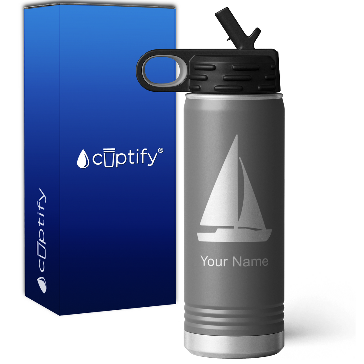 Sail Boat Personalized 20oz Sport Water Bottle