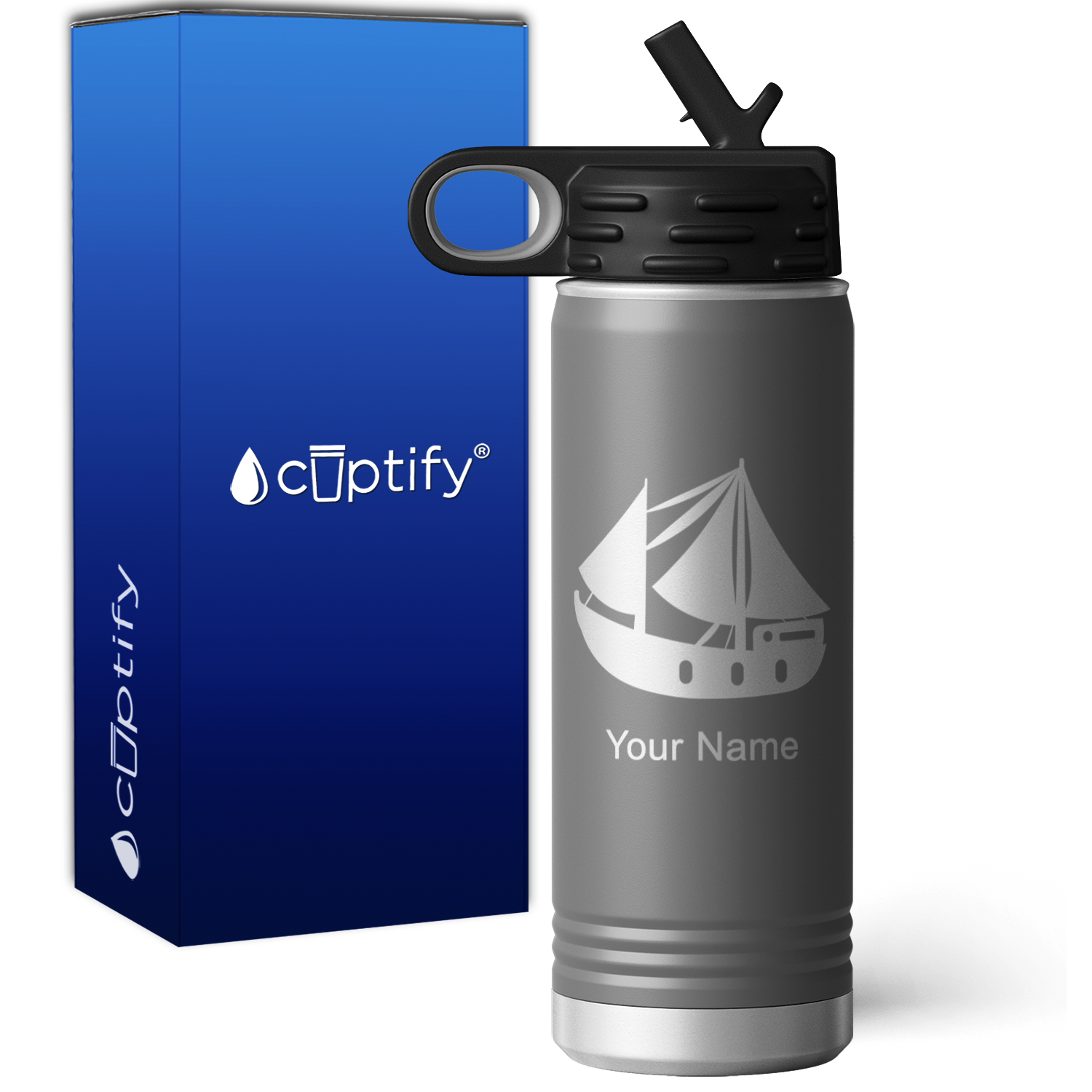 Sailing Ship Personalized 20oz Sport Water Bottle