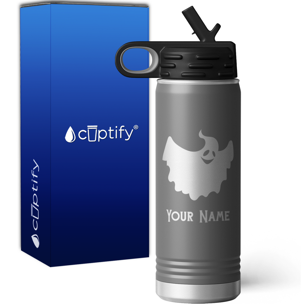 Happy Ghost Personalized 20oz Sport Water Bottle