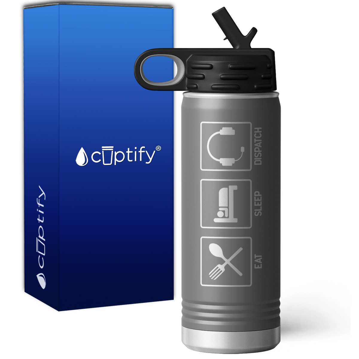 Eat Sleep Dispatcher 20oz Sport Water Bottle