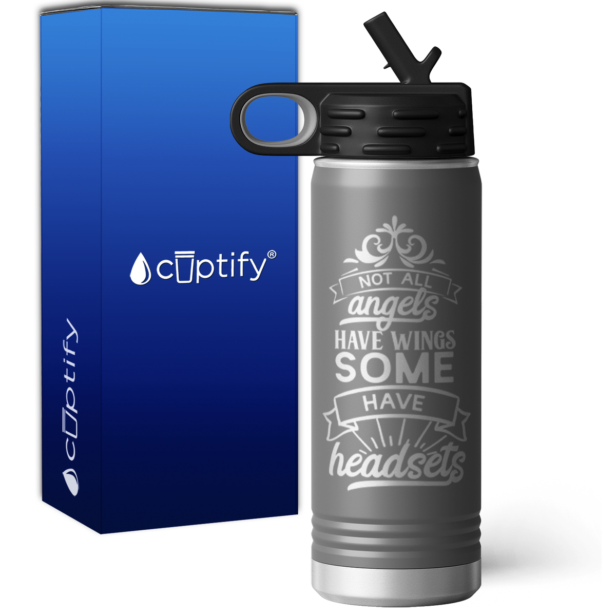 Dispatcher Not all Angels have Wings 20oz Sport Water Bottle