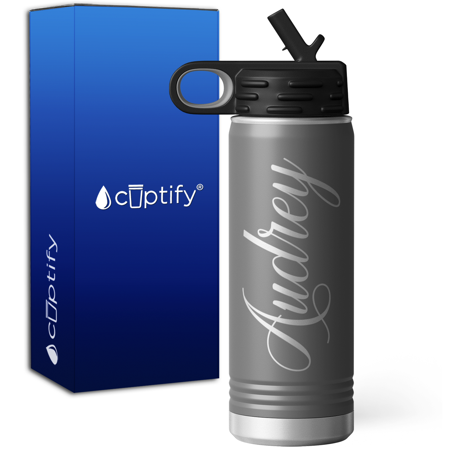 Personalized Slate 20oz Engraved Sport Water Bottle