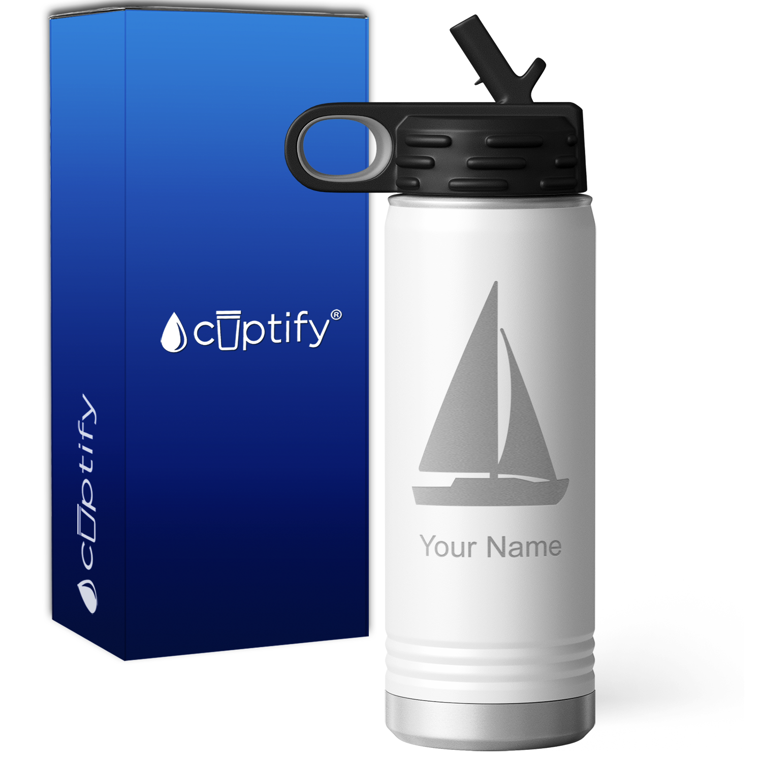 Sail Boat Personalized 20oz Sport Water Bottle