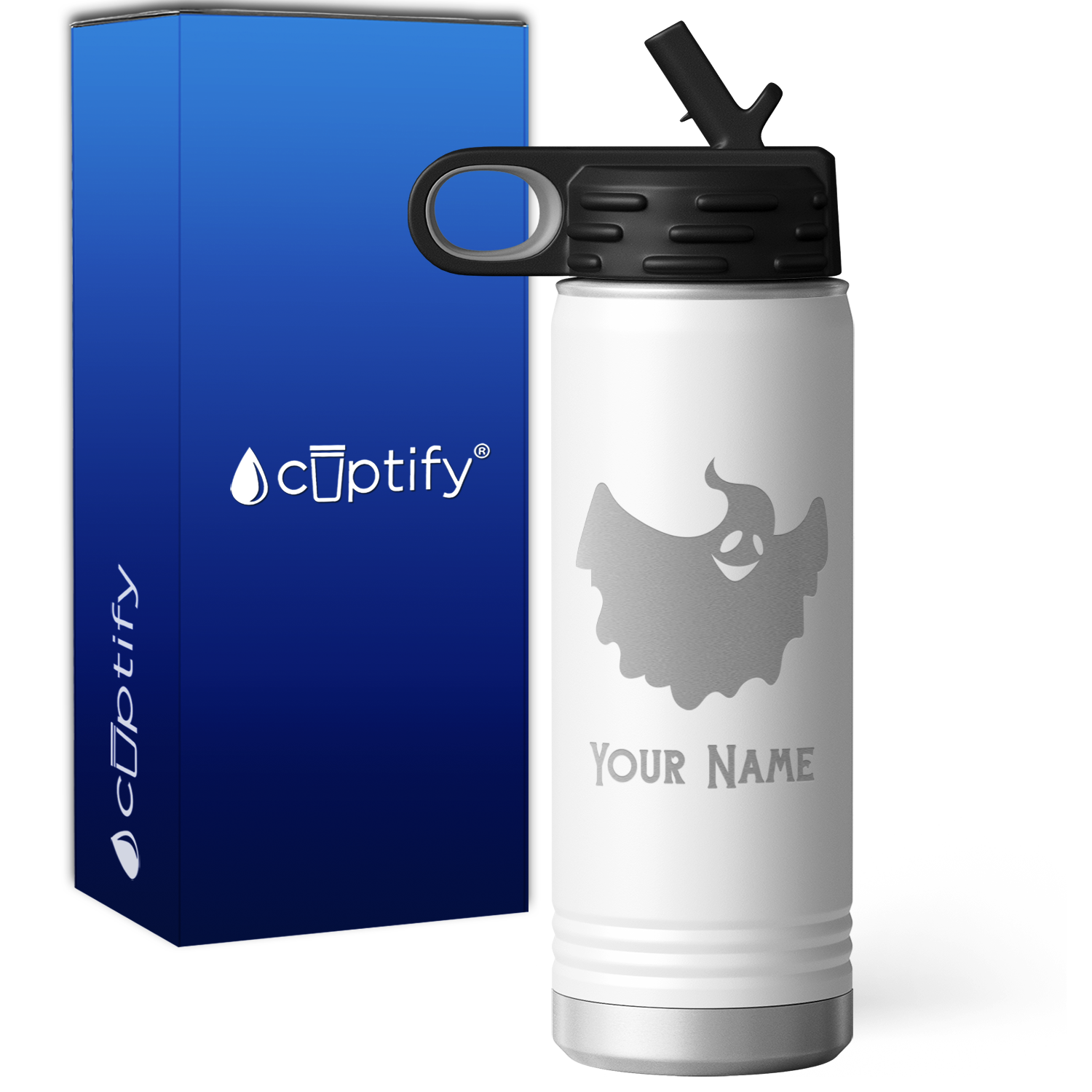 Happy Ghost Personalized 20oz Sport Water Bottle
