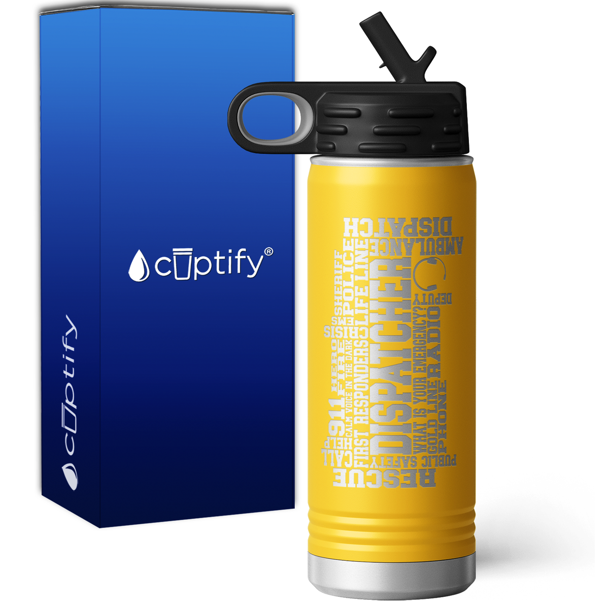 Dispatcher Word Art 20oz Sport Water Bottle