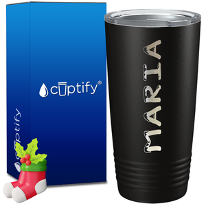 Personalized Snowy Christmas Font on 20oz Tumbler