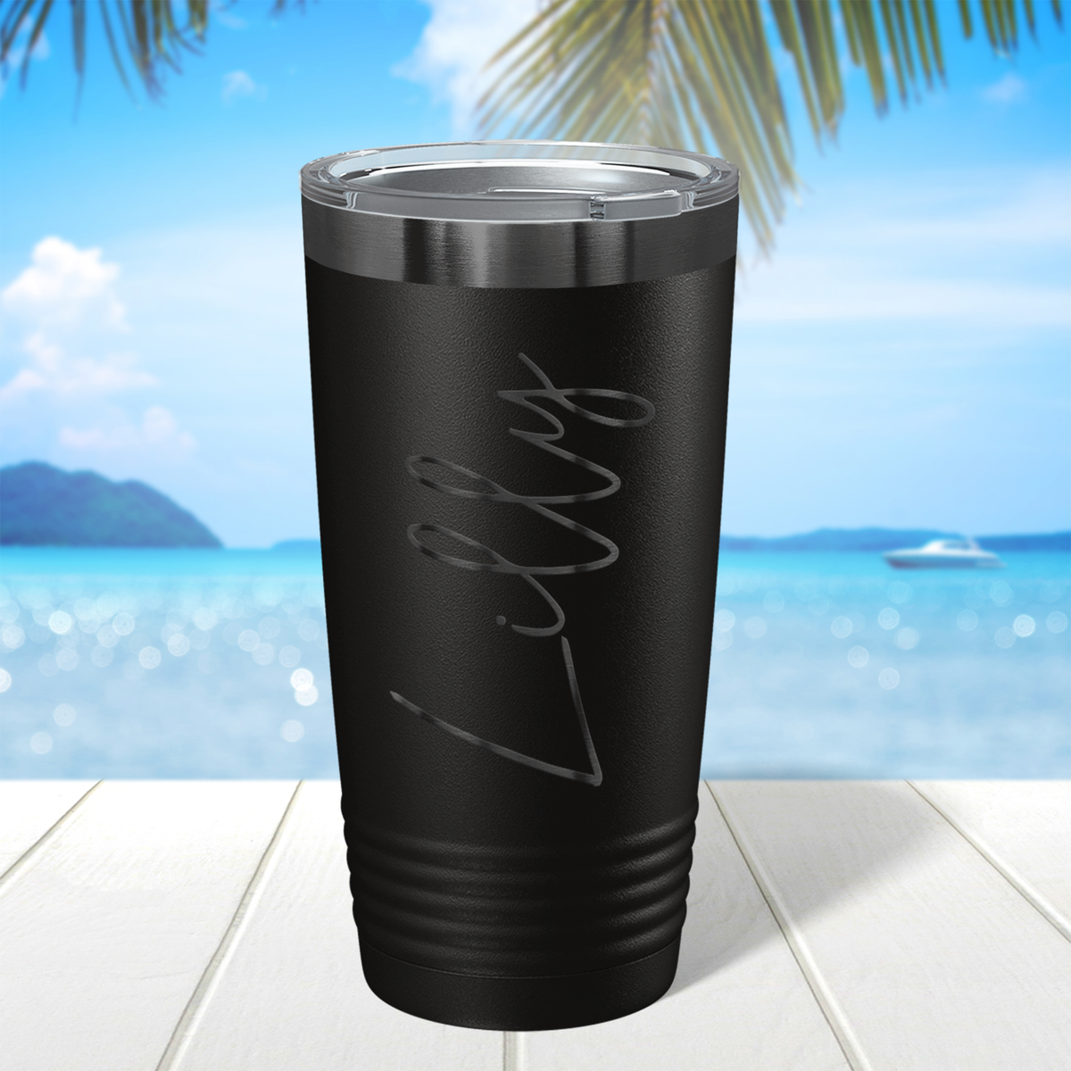 Personalized Black with Ion Ghost Black 20oz Engraved Tumbler