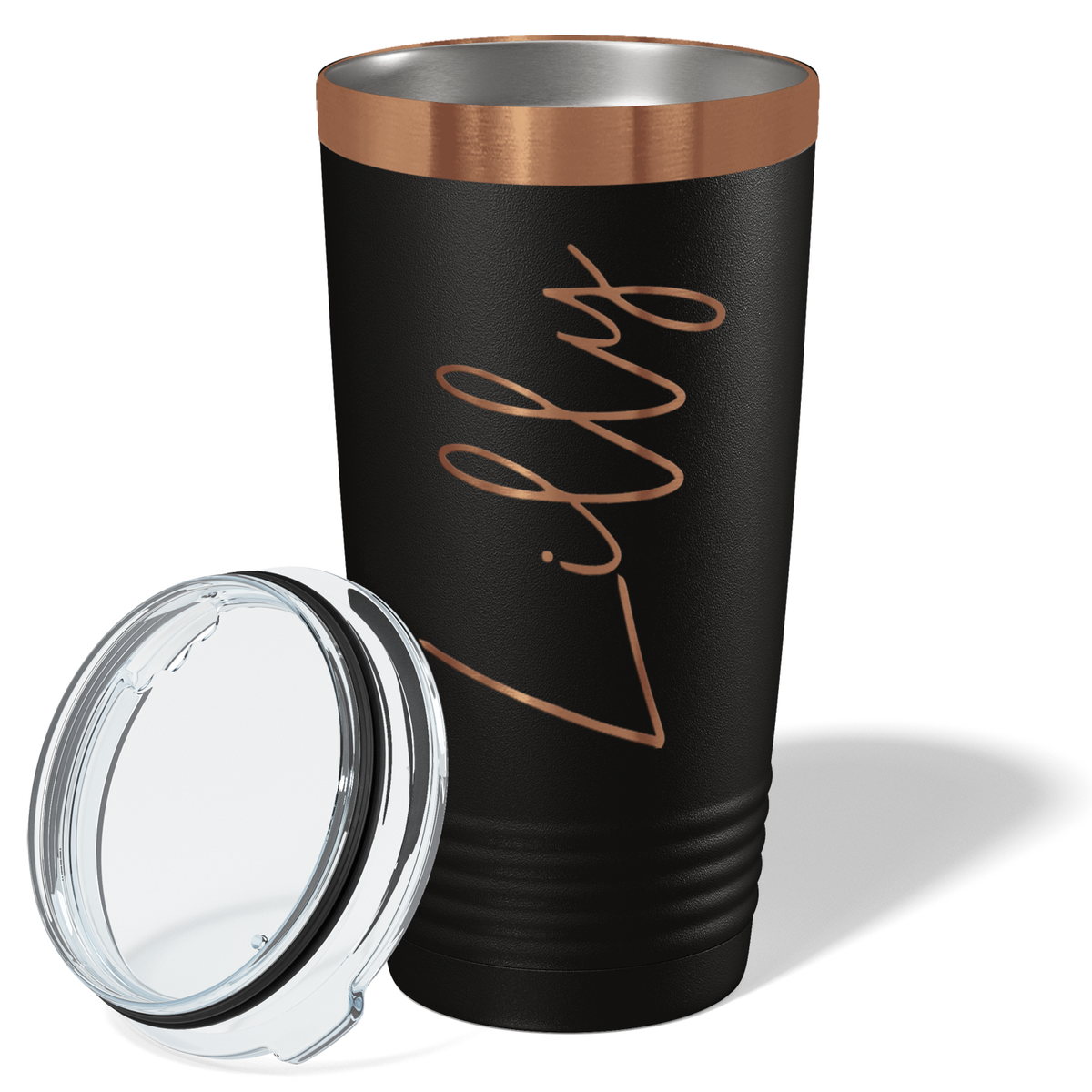 Personalized Black with Ion Rose Gold 20oz Engraved Tumbler