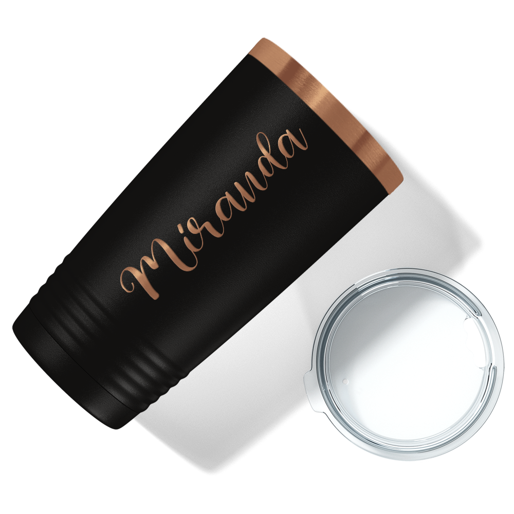 Personalized Black with Ion Rose Gold 20oz Engraved Tumbler