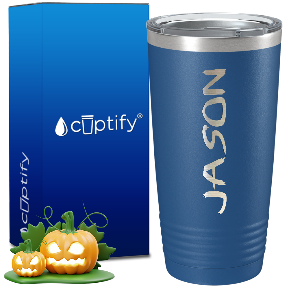 Personalized Scary Halloween Font on 20oz Tumbler