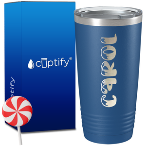 Personalized Frosty Christmas Font on 20oz Tumbler