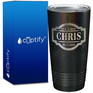 Personalized It's a Boy with Name and Date 20oz Tumbler