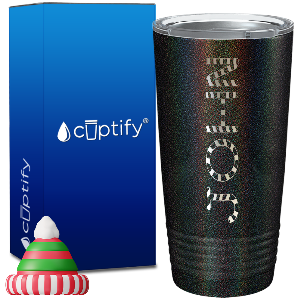 Personalized Candy Canes Christmas Font on 20oz Tumbler