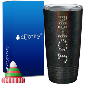 Personalized Candy Canes Christmas Font on 20oz Tumbler